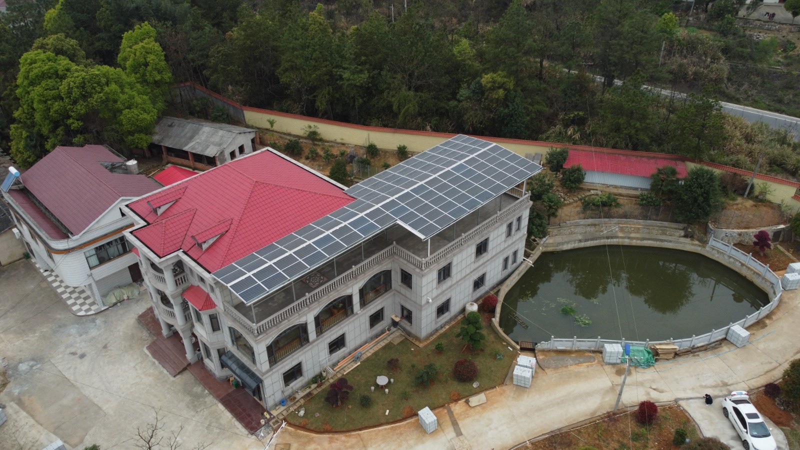 [别墅光伏阳光房]湘乡别墅高端定制绿色节能阳光棚屋顶36.16KW项目